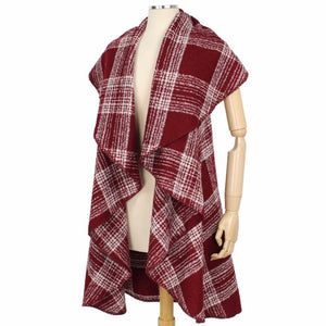 Plaid Poncho Vest