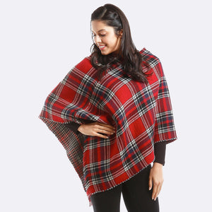 Reversible Plaid Poncho