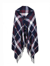 Load image into Gallery viewer, Plaid Scarf Wrap with buttons