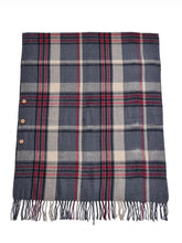 Load image into Gallery viewer, Plaid Scarf Wrap with buttons