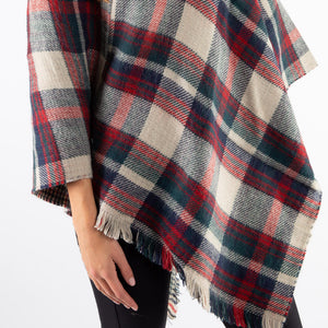 Reversible Plaid Poncho