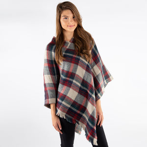 Reversible Plaid Poncho