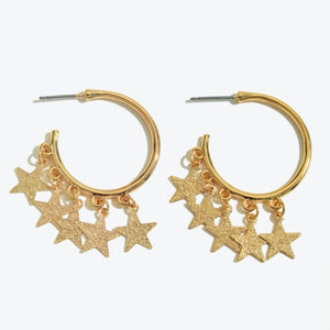 Shimmer Star Hoop Earrings