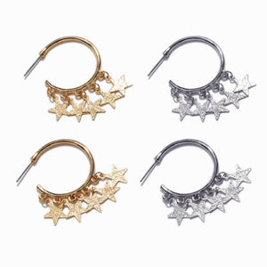 Shimmer Star Hoop Earrings