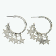 Load image into Gallery viewer, Shimmer Star Hoop Earrings