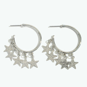 Shimmer Star Hoop Earrings